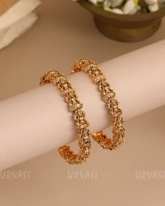 Gold-Toned Lakshmi Bangles (Set of 2)BA 448