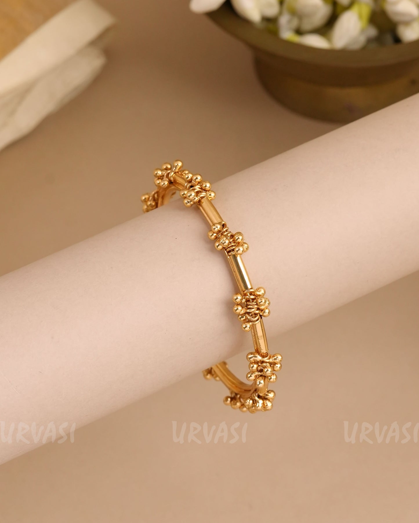 Gold-Toned Gunghroo Beaded Bangles BA 451