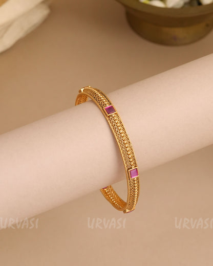 Gold-Toned Non-Idol Stone-Studded Bangles BA 455