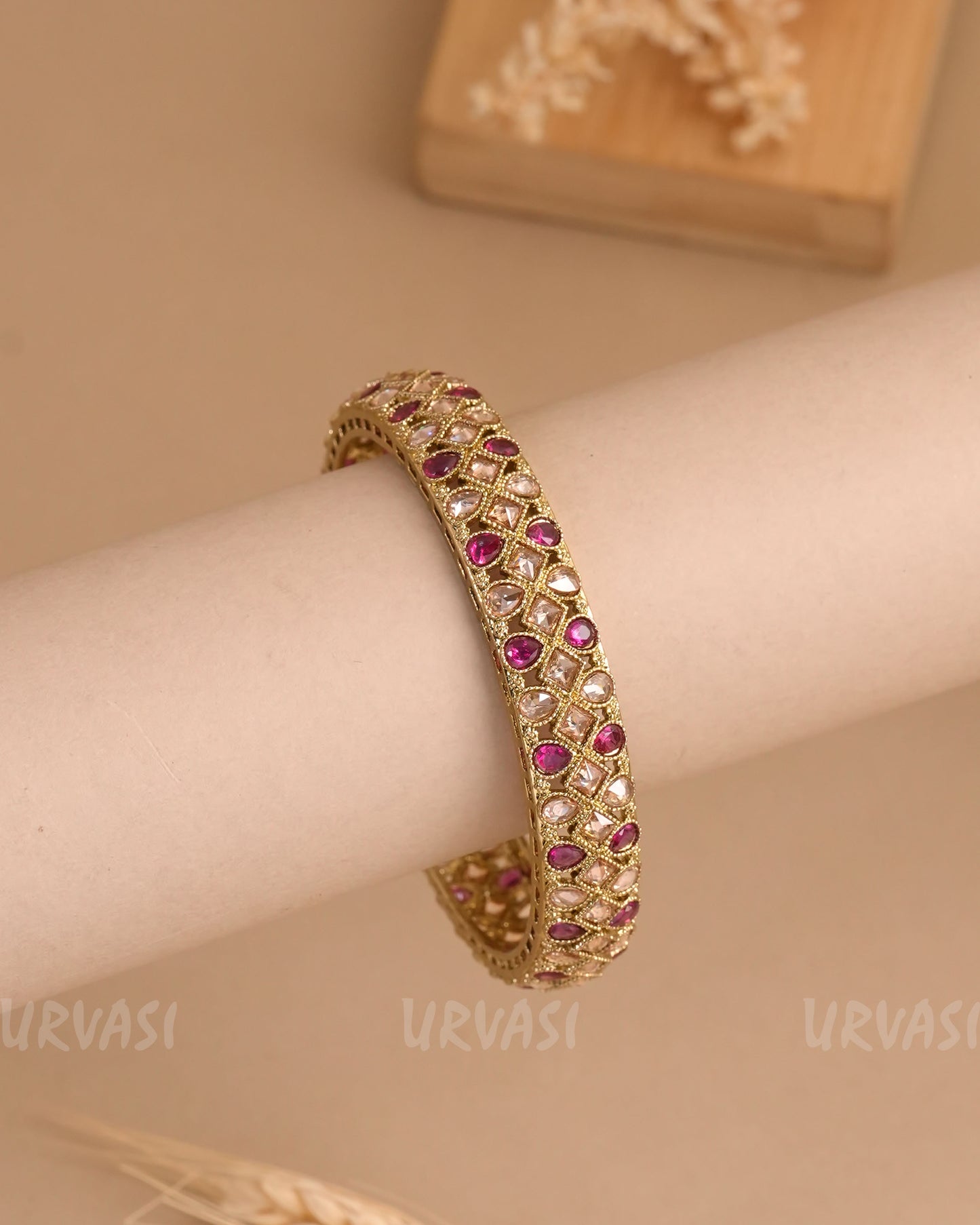 Mehendi Polish Tear-Drop Reverse AD Bangles BA 442