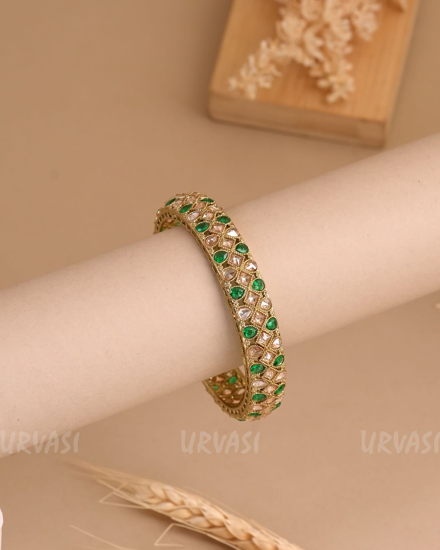 Mehendi Polish Tear-Drop Reverse AD Bangles BA 442