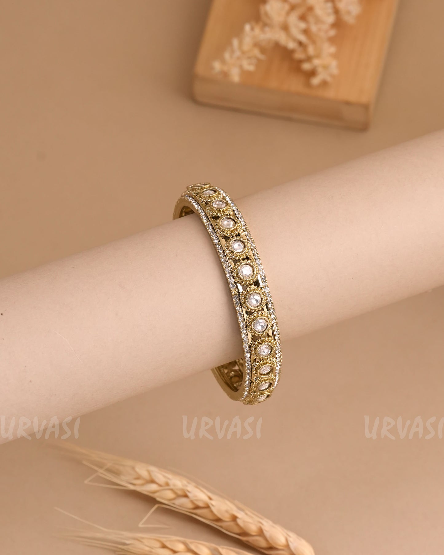 Mehendi Polish Polki Studded AD Bangles BA 423