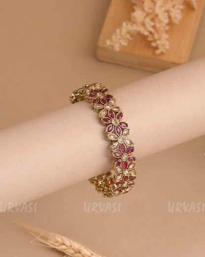 Mehendi Polish Floral Stone-Studded AD Bangles BA 411