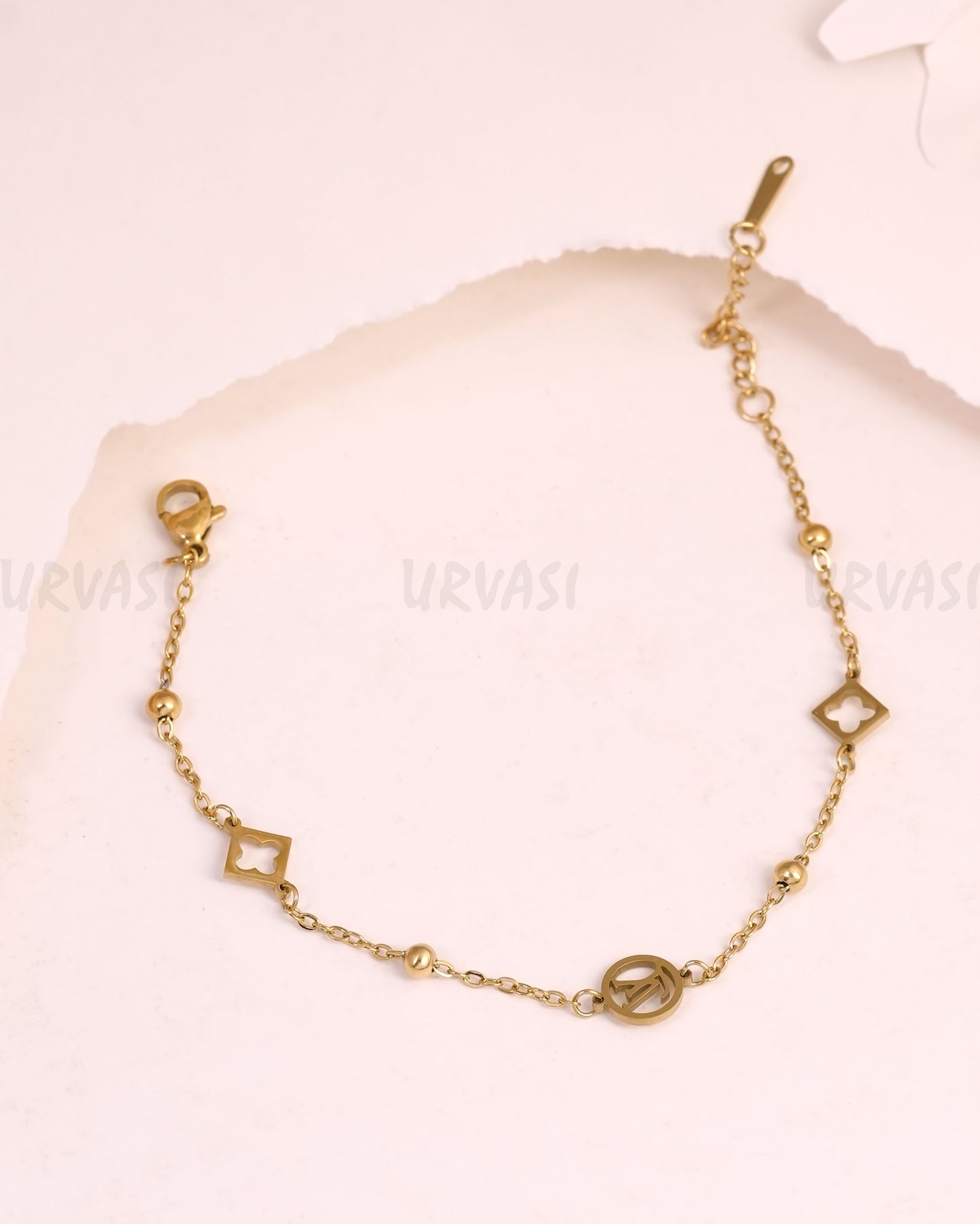 Gold-Toned Beaded Stainless-Steel Bracelets BR 137