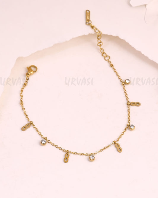 Gold-Polish Hangings Stainless-Steel Bracelets BR 138