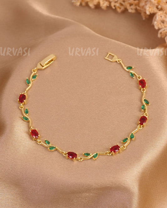 Mehendi Polish Trendy Tulips Leaf Designed AD Bracelets BR 148