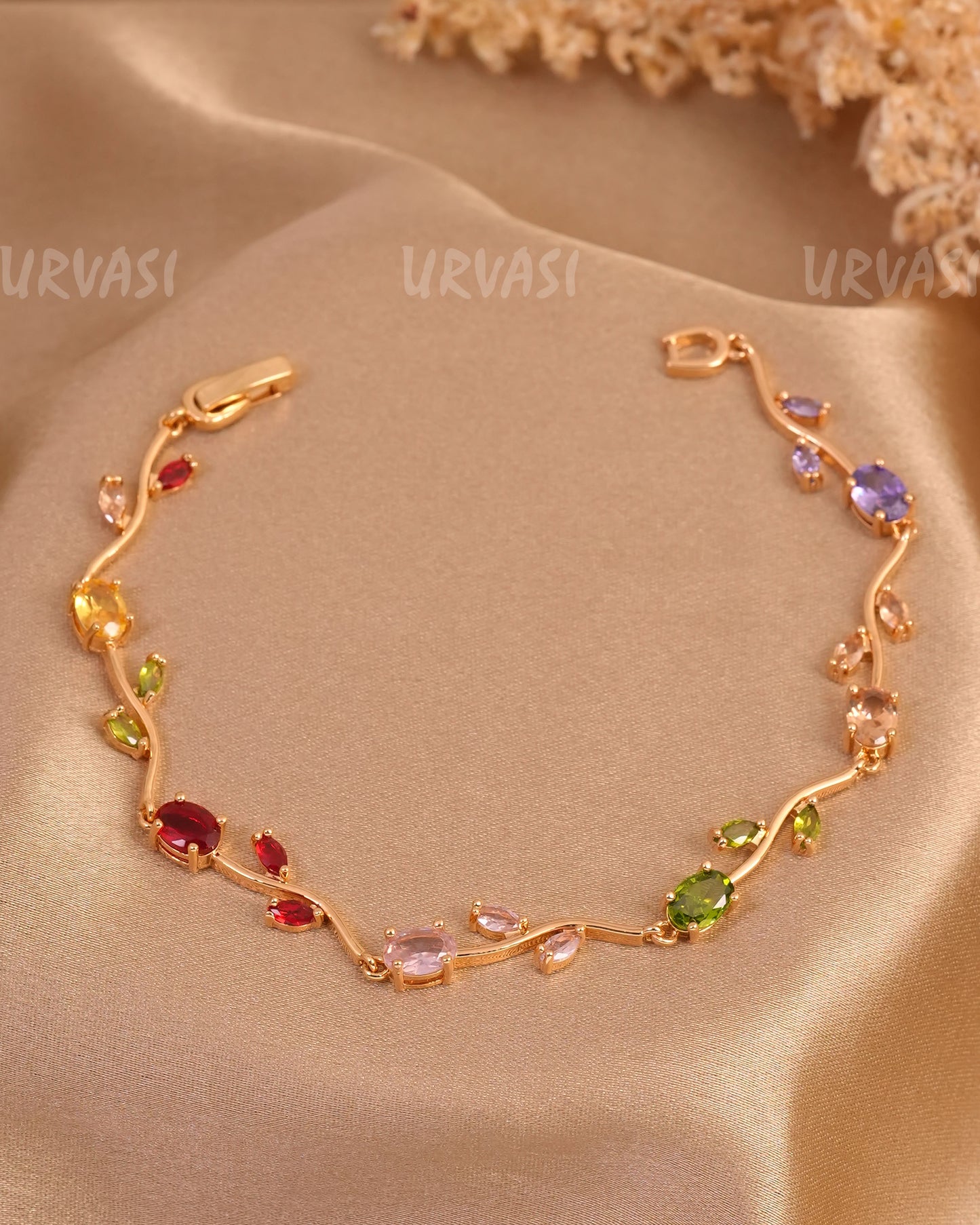 Rose-Gold Polish Tulips Designed Bracelets BR 149