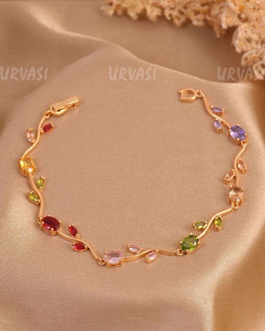Rose-Gold Polish Tulips Designed Bracelets BR 149