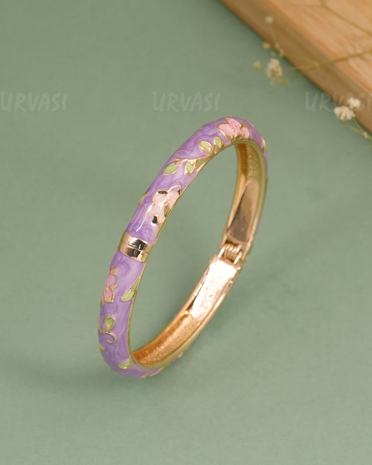Gold-Enamel Meenakari Cuff Bangles BA 467