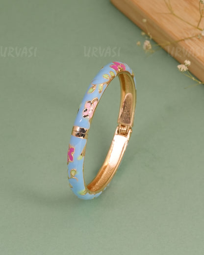 Gold-Enamel Meenakari Cuff Bangles BA 467