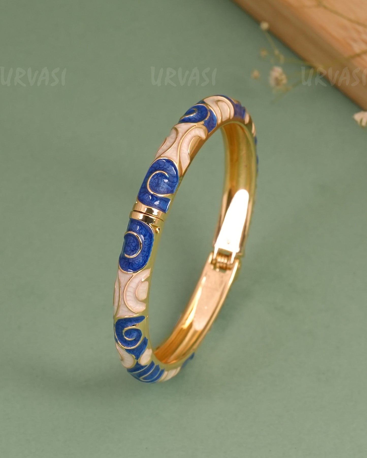 Gold-Enamel Meenakari Cuff Bangles BA 463