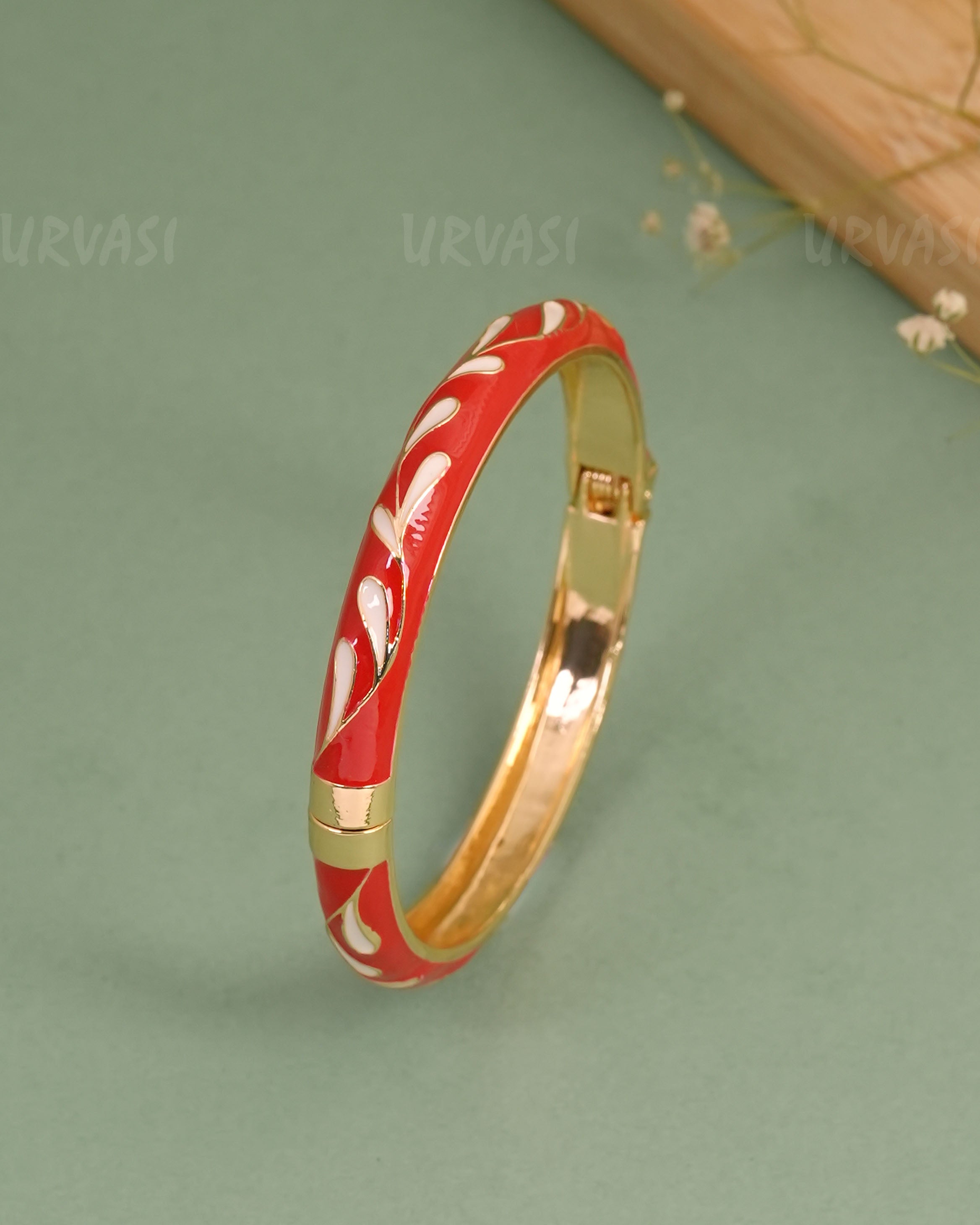 Gold-Enamel Meenakari Cuff Bangles BA 465 – URVASI LADIES NOVELTIES