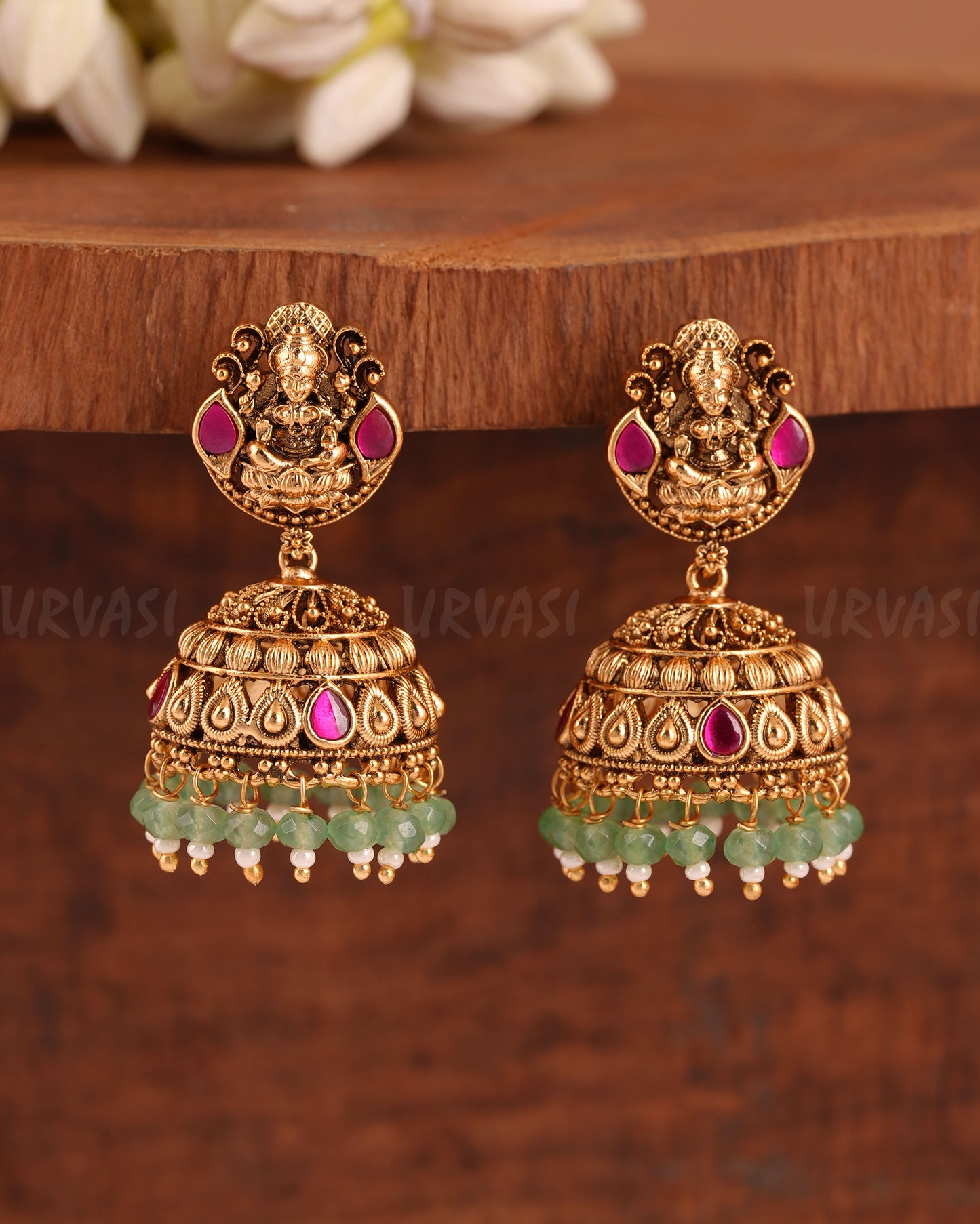 Gold-Toned Lakshmi Floral Earrings ER 240