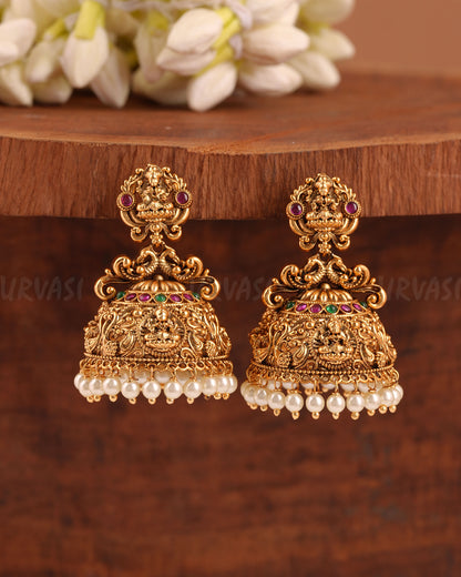 Gold-Toned Lakshmi Jhumka Earrings ER 217