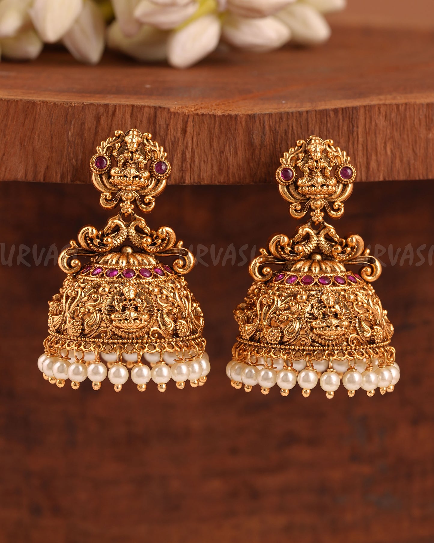 Gold-Toned Lakshmi Jhumka Earrings ER 217