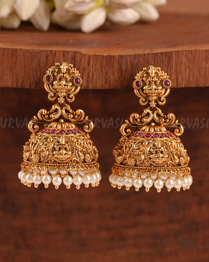 Gold-Toned Lakshmi Jhumka Earrings ER 217