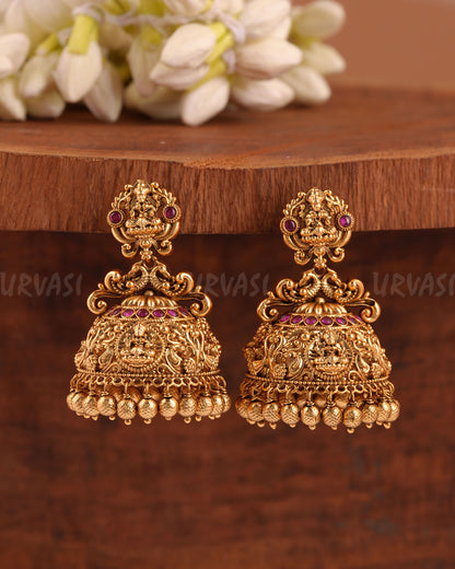 Gold-Toned Lakshmi Jhumka Earrings ER 217