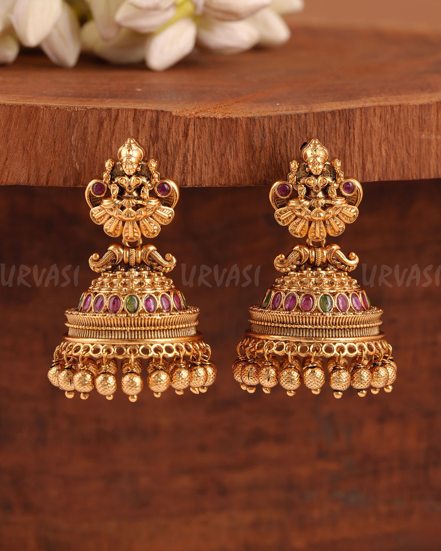 Gold-Toned Lakshmi Pearl Hanging Earrings ER 946