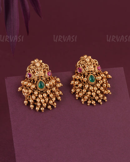 Gold-Toned Lakshmi Gunghroo Beaded Earrings ER 984
