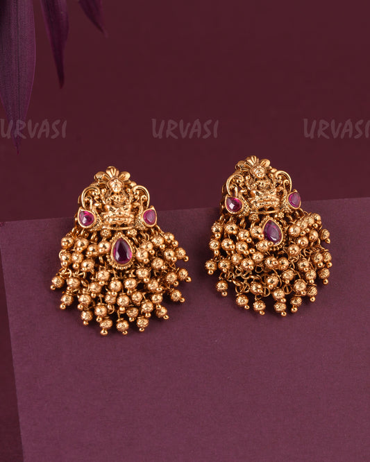 Gold-Toned Lakshmi Gunghroo Beaded Earrings ER 984