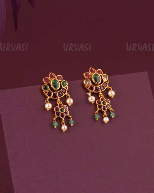 Gold-Toned Chandhbali Designed Earrings ER 981