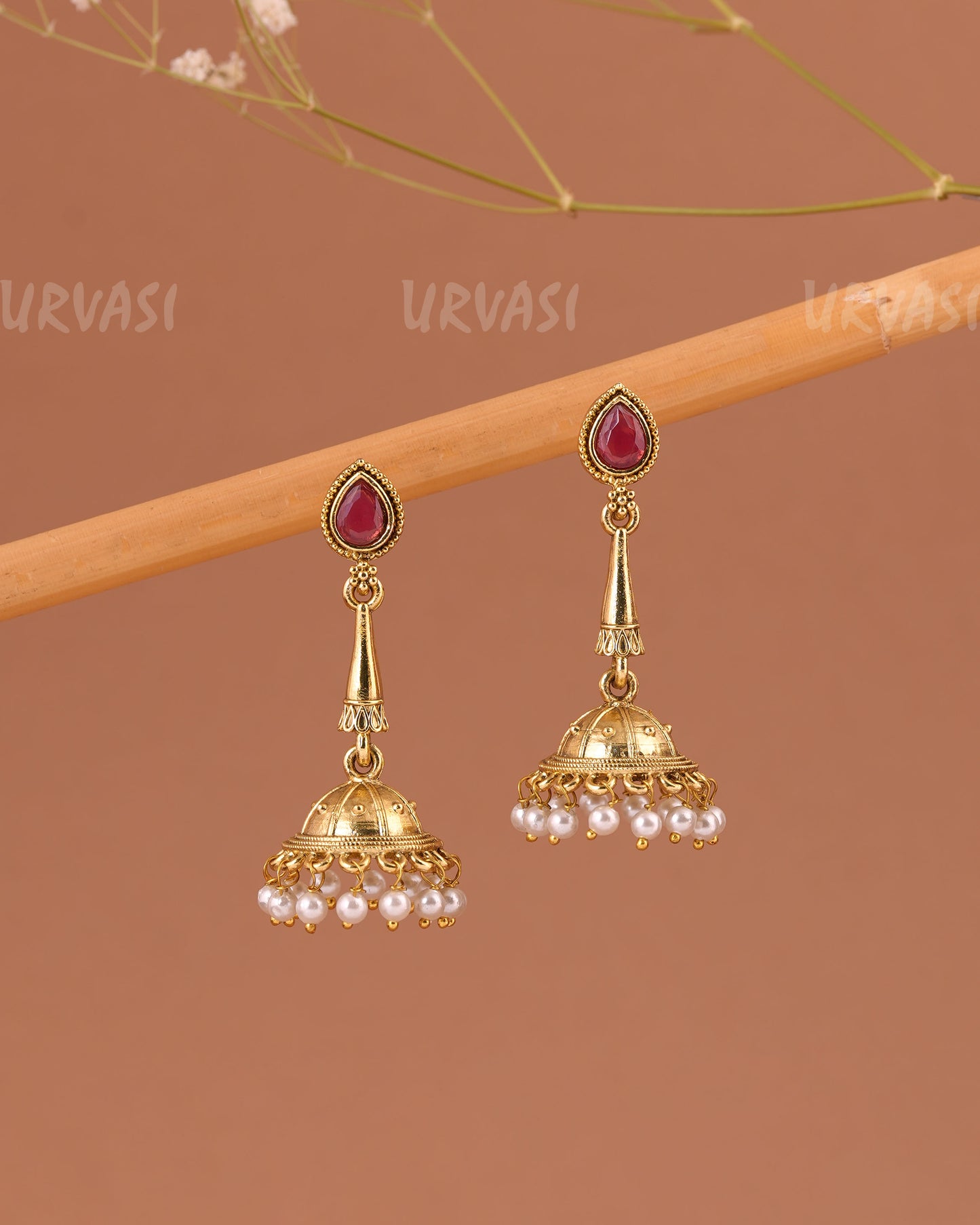 Oxidised Gold Tear-Drop Jhumka Earrings ER 1001