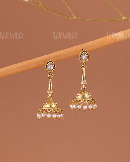 Oxidised Gold Tear-Drop Jhumka Earrings ER 1001