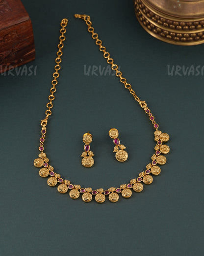 Gold-Toned Kaasu Lakshmi Necklace 1625