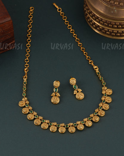 Gold-Toned Kaasu Lakshmi Necklace 1625