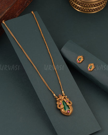 Gold-Toned Traditional Long Haram Necklace 1701