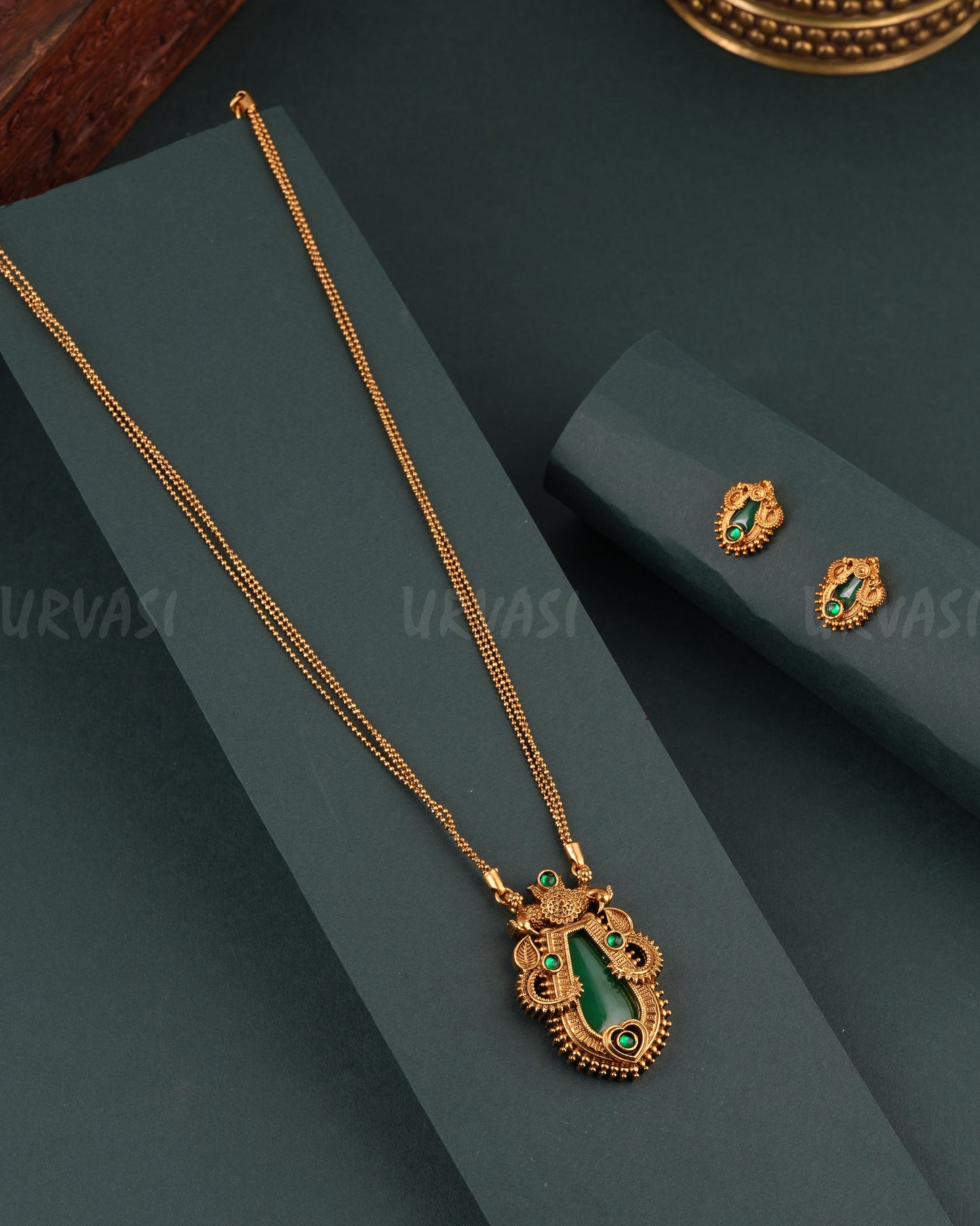 Gold-Toned Traditional Long Haram Necklace 1701