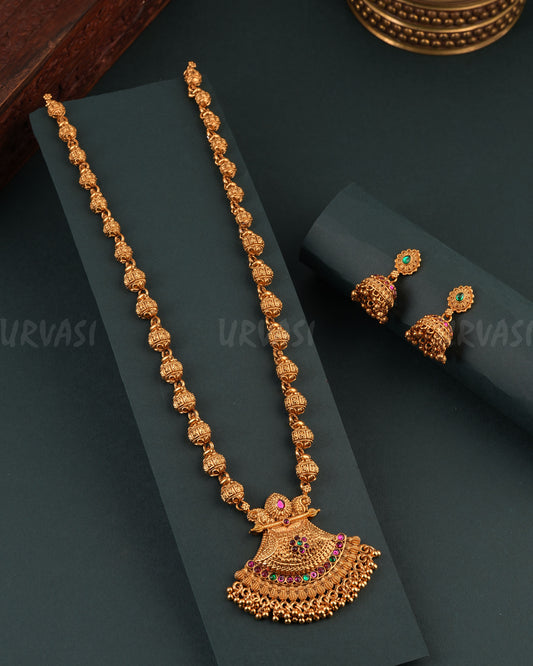 Gold-Toned Pendent Non-Idol Long Necklace 1715