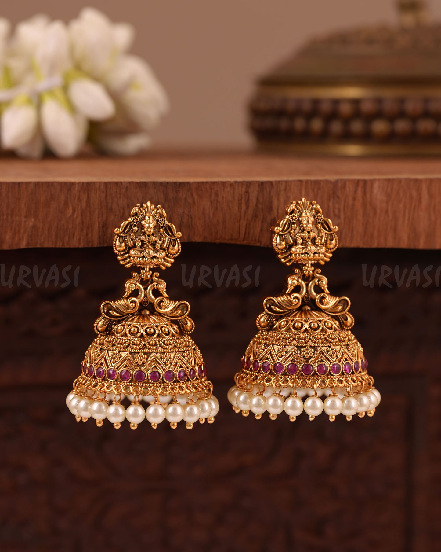 Traditional  Peacock Lakshmi  Earrings 1019