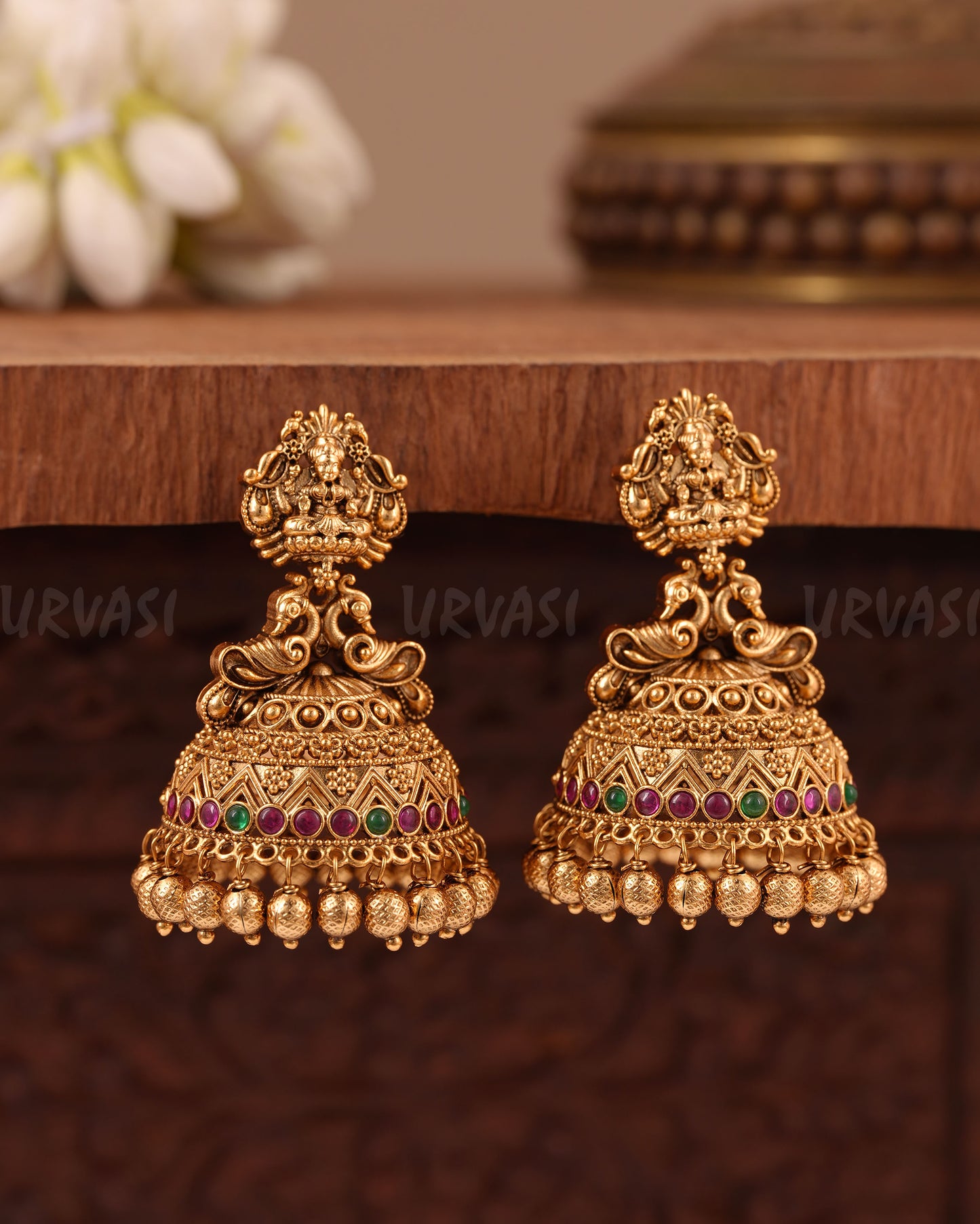 Traditional  Peacock Lakshmi  Earrings 1019