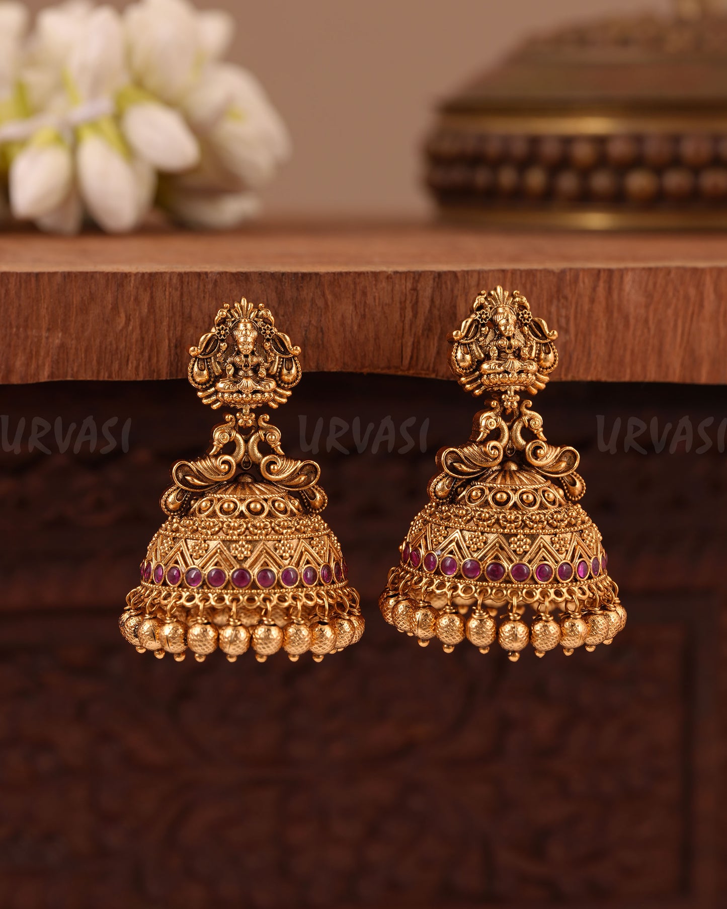 Traditional  Peacock Lakshmi  Earrings 1019