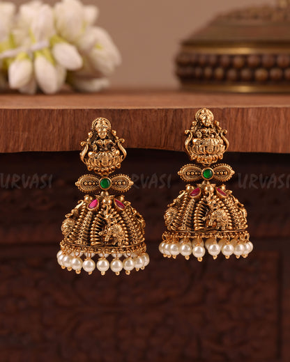 Gold- Toned Traditional Lakshmi Earrings ER 1027