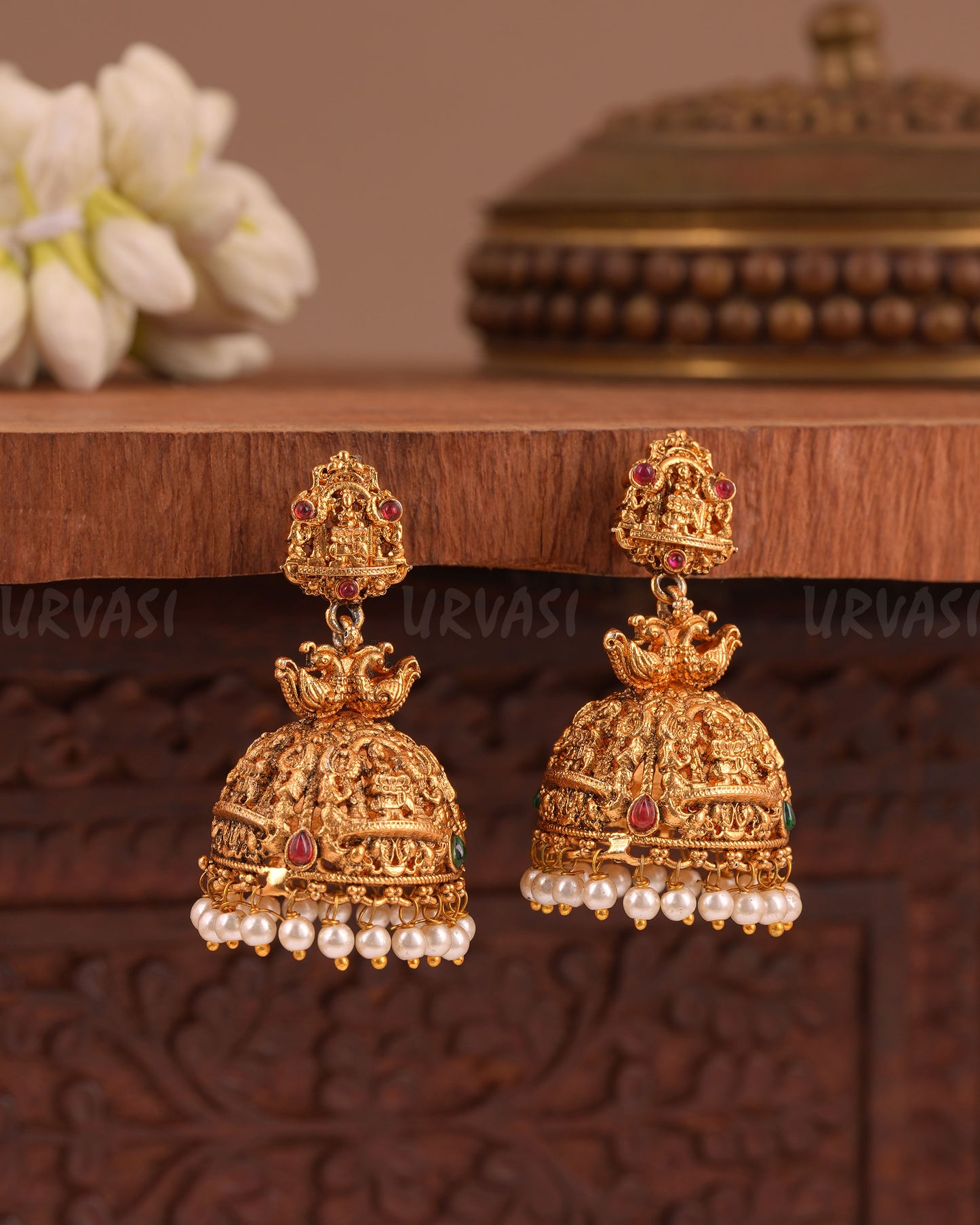 Gold-Toned Traditional Lakshmi Earring ER 1023