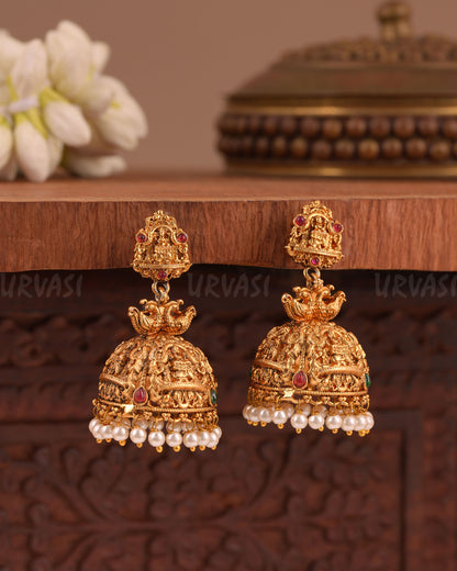 Gold-Toned Traditional Lakshmi Earring ER 1023