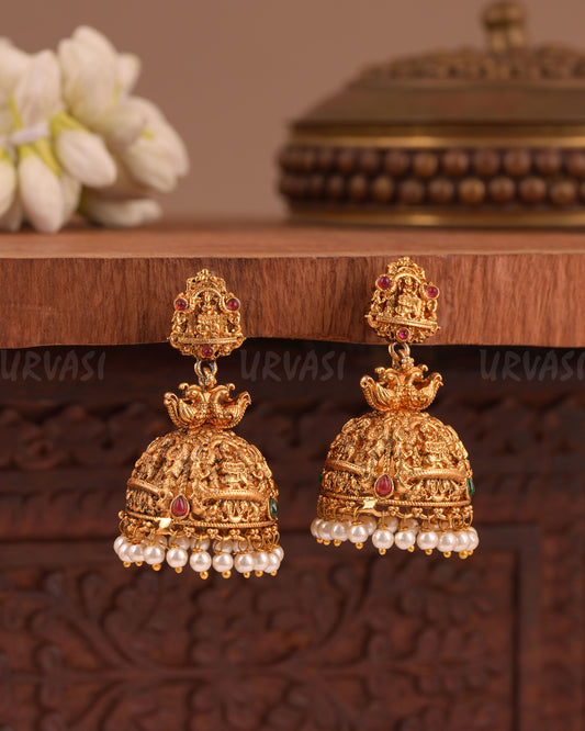 Gold-Toned Traditional Lakshmi Earring ER 1023