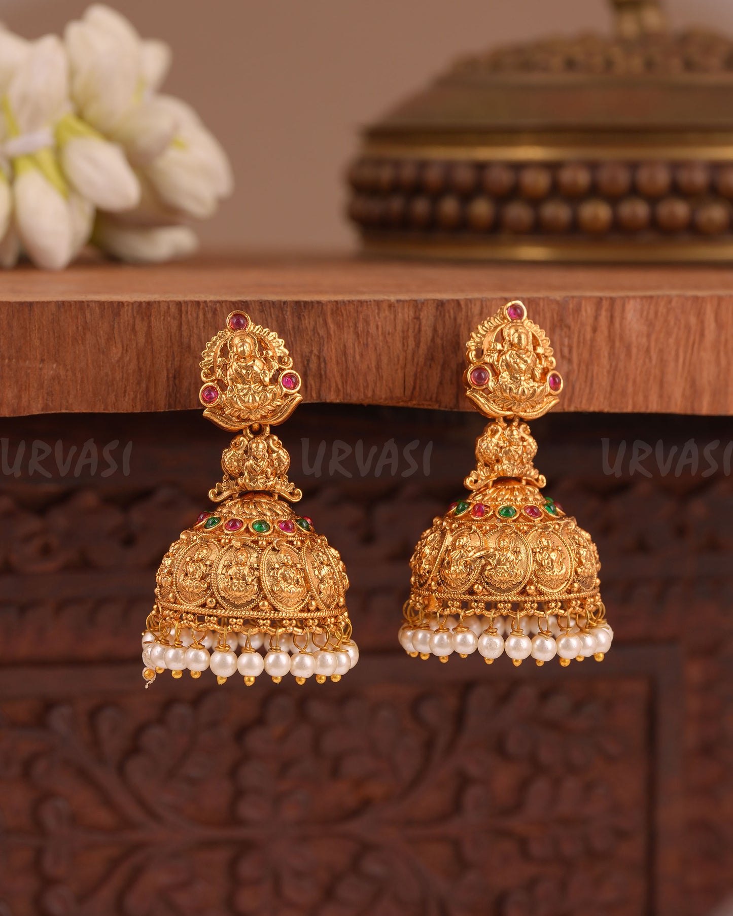 Gold-Toned Lakshmi Jhumka Earring ER 1025