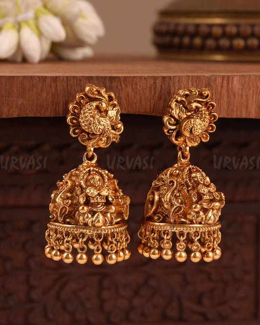 Traditional Peacock Lakshmi Jhumki  Earring  ER 1010