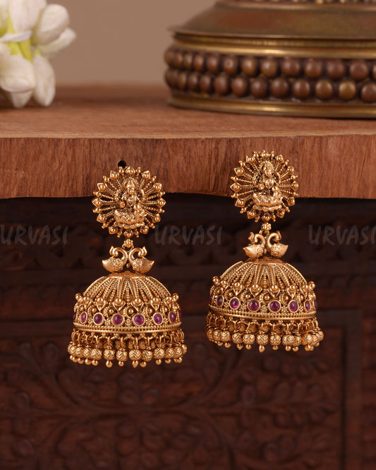 Gold-Toned Lakshmi Peacock Earring ER 1035