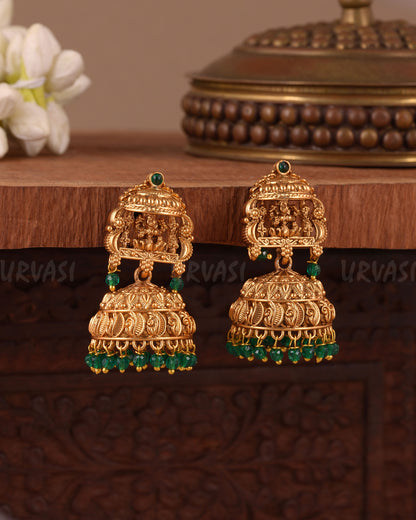 Gold-Polish Temple Lakshmi Earring ER 1043