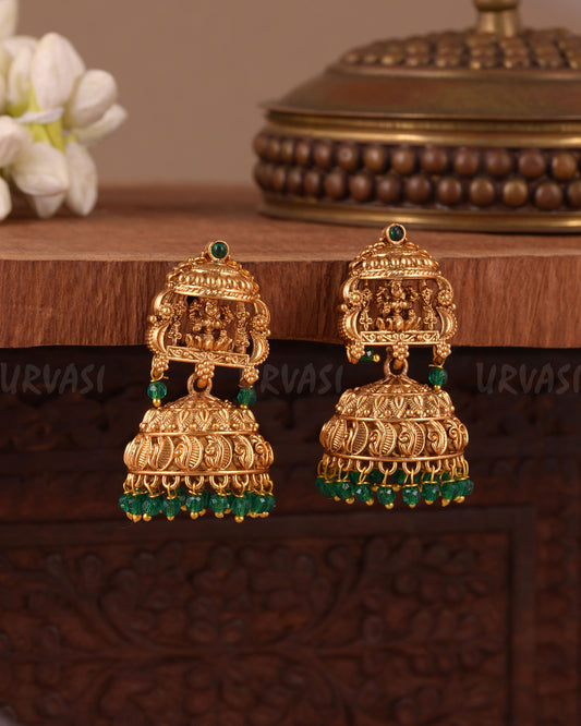 Gold-Polish Temple Lakshmi Earring ER 1043
