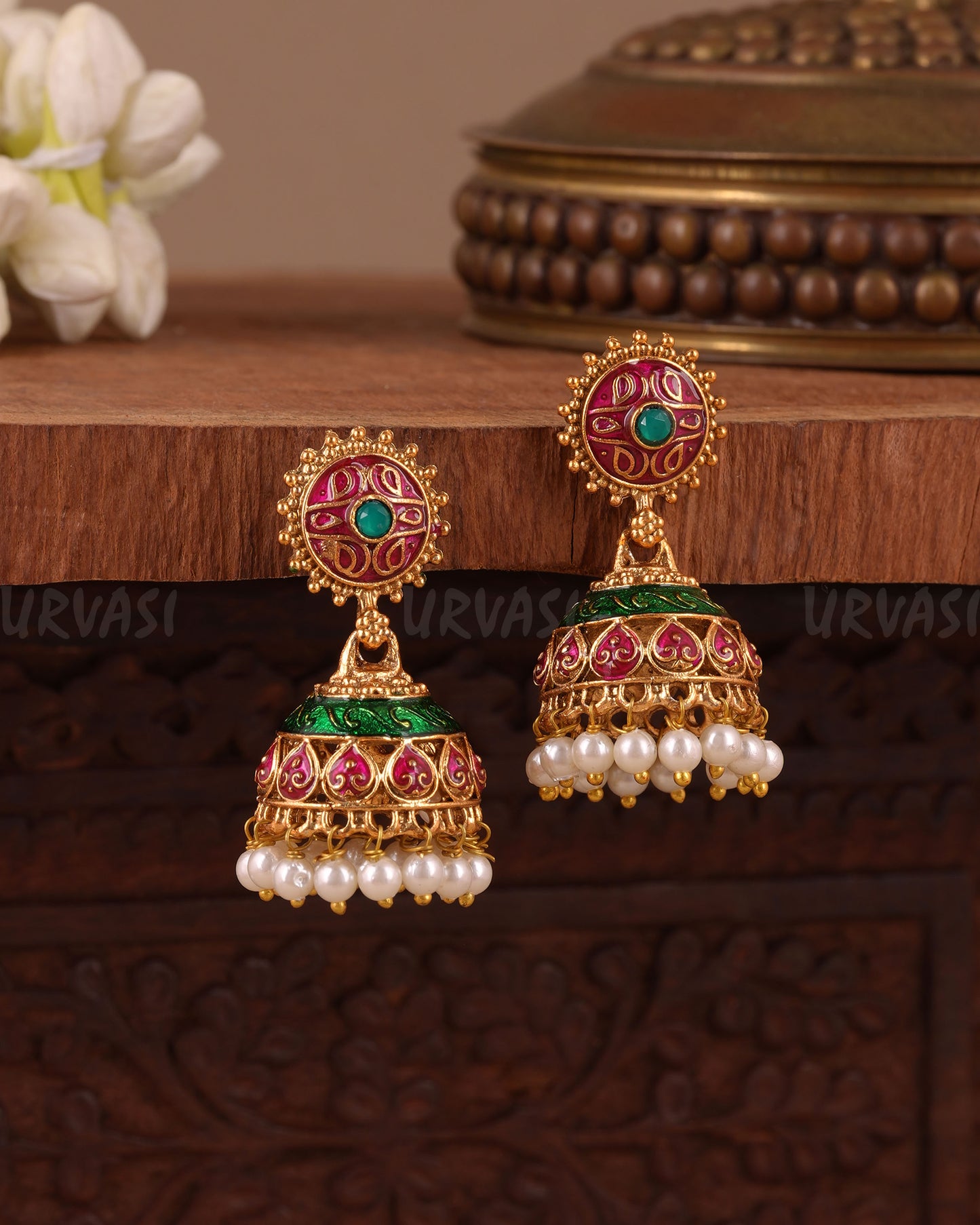 Gold-Toned Traditional Jhumka Earring ER 1059