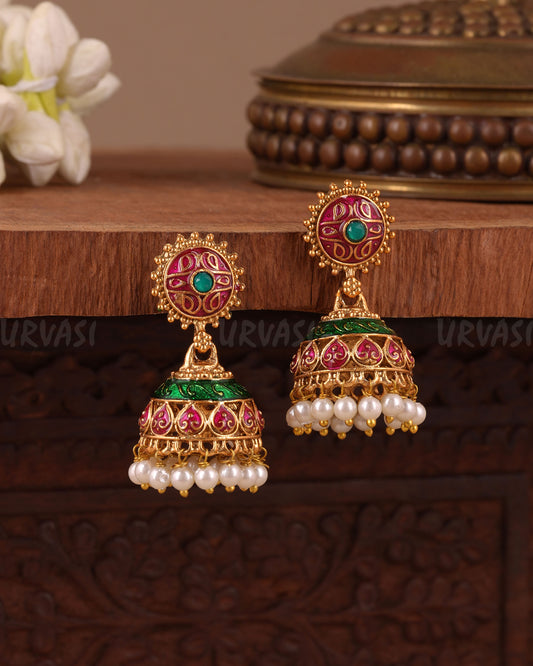Gold-Toned Traditional Jhumka Earring ER 1059