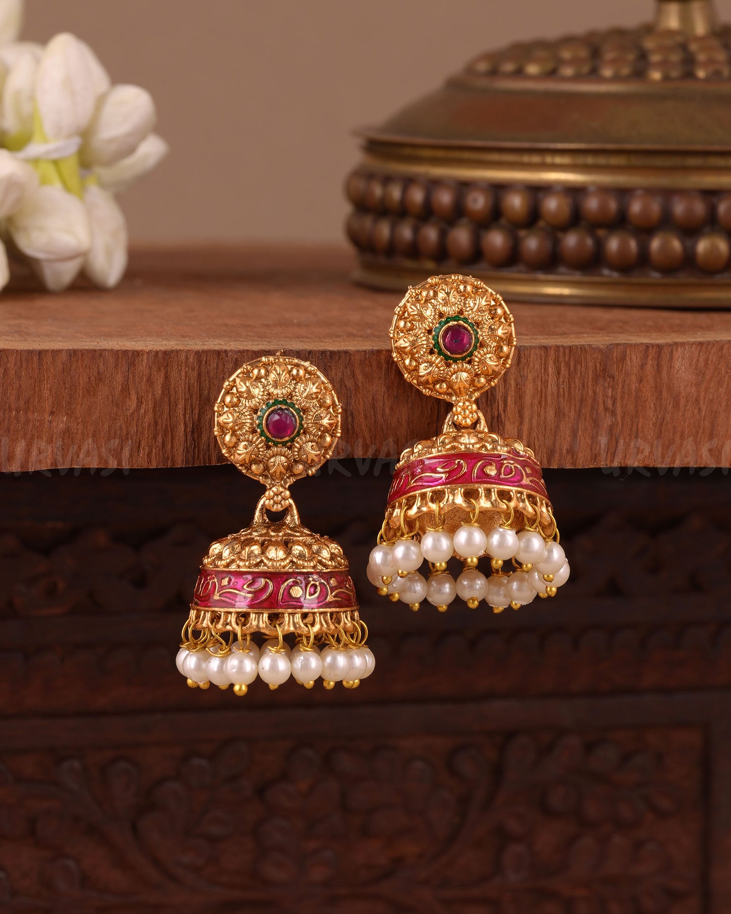 Gold-Toned Traditional Jhumka Earring ER 1058