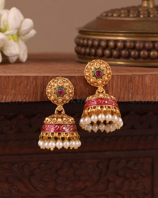 Gold-Toned Traditional Jhumka Earring ER 1058