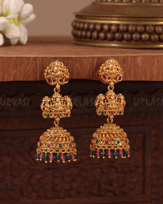 Gold-Toned Traditional Lakshmi Earring ER 1046