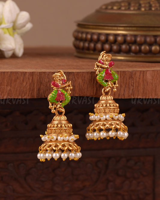 Gold-Toned Traditional  Deity Earring ER 1048